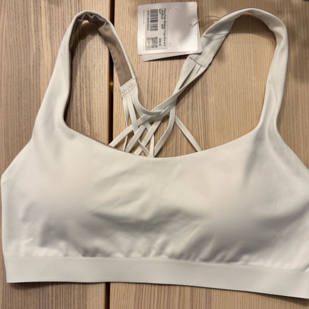 Lululemon FlexyFlex Strappy Yoga Sports Bra White
